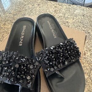 Donald J. Pliner Black Beaded Women's Sandals